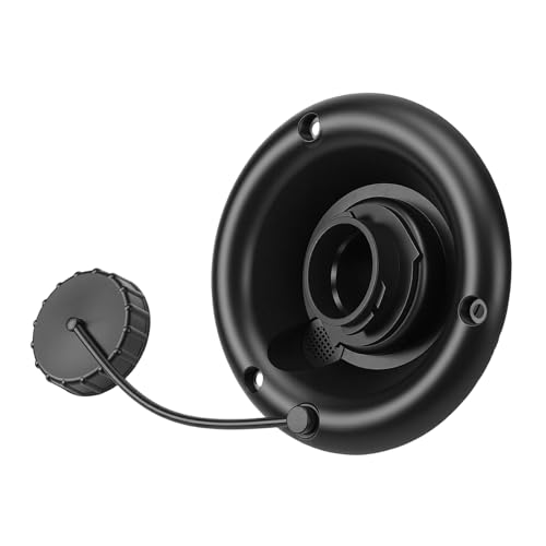 Fockety Entrée de Trappe de Remplissage par gravité, Trappe de Remplissage d'eau Douce Ronde avec Trou D'aération, Entrée d'eau par gravité RV Douce pour Camping-Car Remorque (Black)