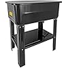 JEGS 20 Gallon Parts Cleaner Solvent Tank - 12 Gallon Solvent Capacity - 2.64-3.17 Gallon Per Minute Max Pump Output - Heavy Duty Steel Powder Coated Black with JEGS Logo