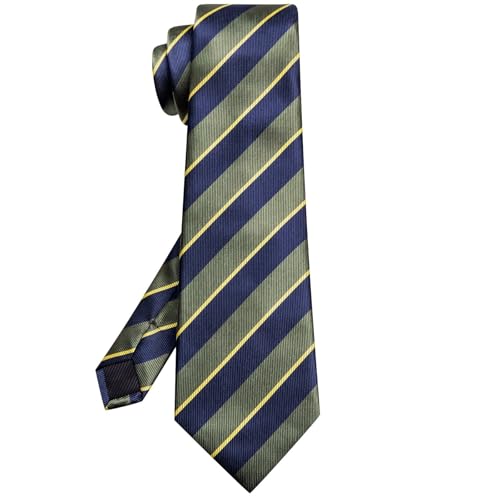 Image of Hi-Tie 63 inches Striped Paisley Extra Long Ties for Men Silk Necktie with Lapel Pin Tie Clip Big and Tall Men Formal Wedding