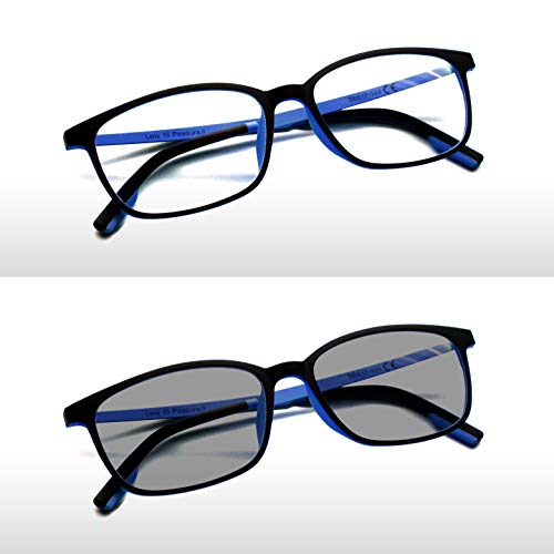 Pixel lens Sunny fotocromatische bril voor pc, tv, tablet, gaming. Contragewicht ogen, maximaal comfort Visivo, licht frame, blauwe lampen, 41% en UV - 100% universiteitstests. SUNNYBLUEBERRY