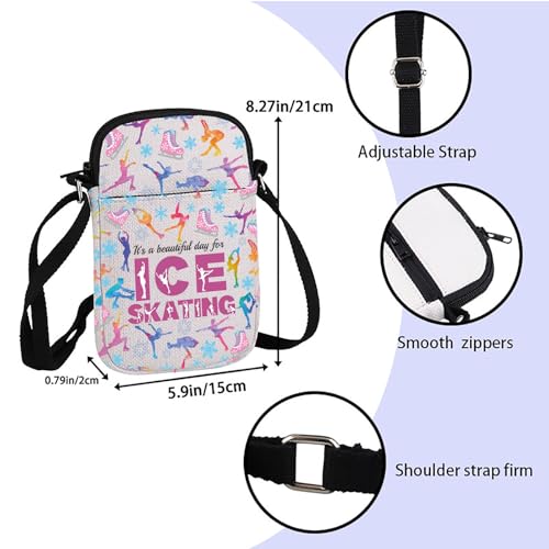 ZJXHPO Skater Cross Body Bag Ice Skating Lover Gift Ice Skating Messenger Bag Skating Team Carry On Bag Figure Skating Gift2