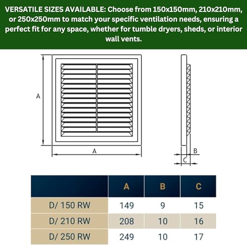 MYPURECORE White Air Vent Cover, Durable Louvre Grill with Insect Mesh, Wall Vents for Homes Sheds, Tumble Dryers & Doors - Image 2