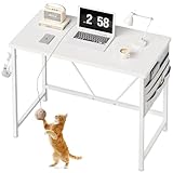 YeTom デスク 机 pcデスク 勉強机 幅80cm パソコンデスク 収納袋付き学習机 小さい つくえ 作業机 在宅 組立簡単 テレワーク 白い