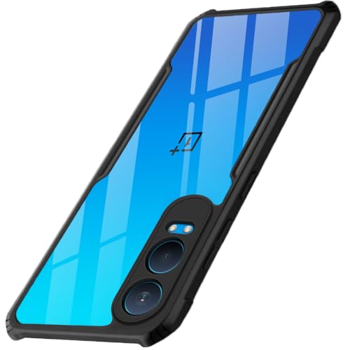 Image of TheGiftKart Crystal Clear Back Cover Case for OnePlus Nord CE 4 Lite 5G | 360 Degree Protection | Protective Design | Transparent Back Cover Case for OnePlus Nord CE4 Lite 5G (PC & TPU, Black Bumper)