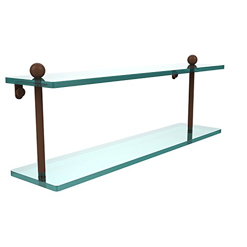 Allied Brass PR-2/22-ABZ 22 Inch Two Tiered Glass Shelf, 22-Inch, Antique Bronze