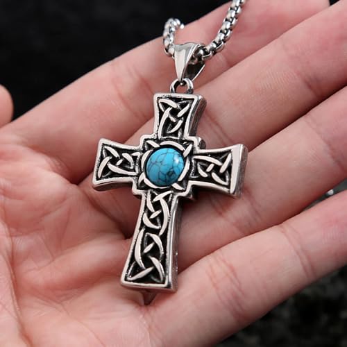 Collier Croix Celtique en Argent 925, Pendentif Viking Rétro - 4