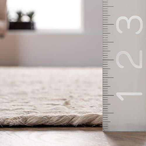 Image of nuLOOM Rigo Handmade, Off-White, 6' x 9', Hand Woven, Farmhouse, Jute, Soft and Textured, High Traffic, Stain Resistant, Easy Clean, Durable Area Rug for Bedroom, Living Room, Dining, Den, Foyer