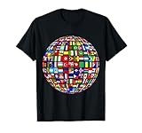 International World Flags T-shirt Flags World Map T-Shirt