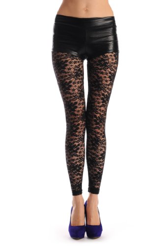 LissKiss Black Flowers Lace Leggings – Unique Size (34-40) LissKiss Black Flowers Lace Leggings – Unique Size (34-40)