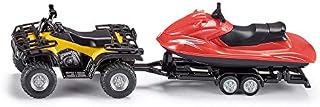 Siku 2314, Quad z przyczepą i skuterem wodnym, 1:50, Metal,Tworzywo sztuczne, Żółty,Czerwony, Odczepiana przyczepa, Pływający skuter wodny