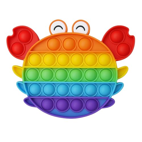 Giocattolo Ranzah Fidget |Giocattolo antistress Push Pop| Giocattolo a fungo sensoriale a bolle per bambini e adulti| Giocattoli di (Granchio)