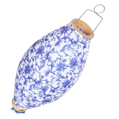 Lanterne de mariage vietnamienne en satin bleu pour sublimer vos soirées de jardin d'été