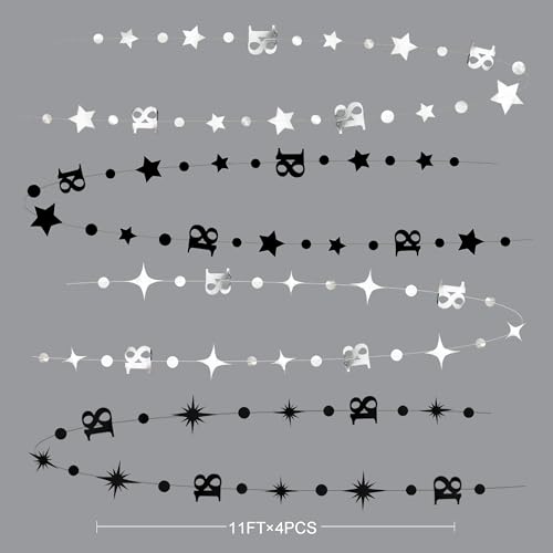 Image of Silver Black 18th Birthday Decorations Number 18 Circle Dot Twinkle Star Garland Streamer Banner Backdrop for Girls Boys Happy 18th Birthday Time to Adult Cheers to 18 Years Old Anniversary Party