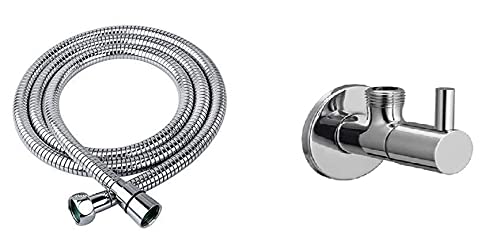 JAGGER (1 Meter) Stainless Steel Flexible Shower Hose Pipe With Angle Valve Hand Shower Tube, Health Faucet Tube for Bathroom, Flexible Tube, Faucet Pipe for Toilet (Pack of 1) (B09LS9718M) Amazon Price History, Amazon Price Tracker