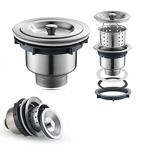 SCW-Stainless-Steel-Kitchen-Sink-Drain-WEST-Coupling-304-Stainless-Steel-Material-with-Under-Basket-4-4-in SCW Stainless Steel Kitchen Sink Drain WEST Coupling 304'' Stainless Steel Material with Under Basket 4 * 4 in