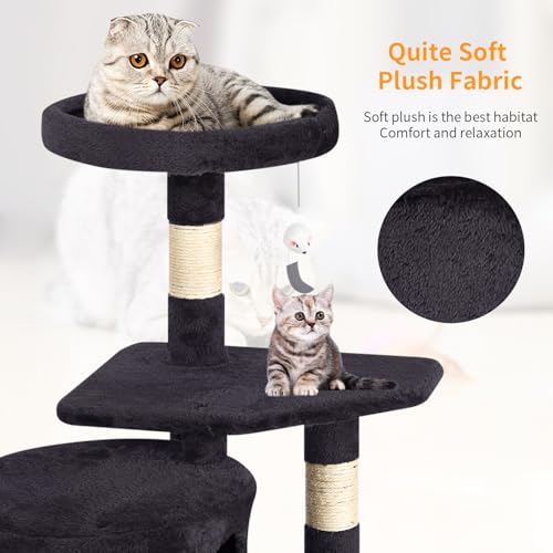 Image of BestPet | 36 inch Cat Tree Tower | Dark Gray | Sturdy Multi-Level Cat Tree