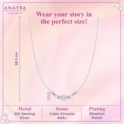 Image of 925 Sterling Silver Pendant Necklace for Women | Silver Locket with Chain | Daily Wear Jewellery | Minimalist Jewelry for Office & Casual Wear | Gift for Woman, Wife, Girlfriend, Mother, Sister | Anniversary, Birthday, Valentine's Day, Rakhi Gift
