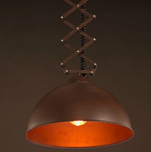 Lampe loft industriel rétro suspension extensible plafond rustique 35cm