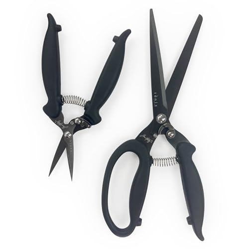 Tonic Studios Tim Holtz – Ensemble de ciseaux à rebond et mini cisaille à rebond – 24,13 cm et 17 cm – Outils de coupe de précision avec ressorts de...