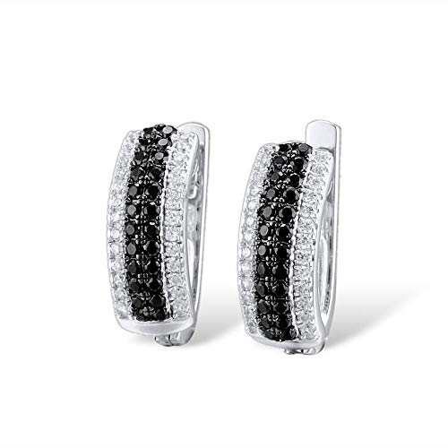 Boucles d'oreilles de pierres noires rondes bijoux géométriques pour femme