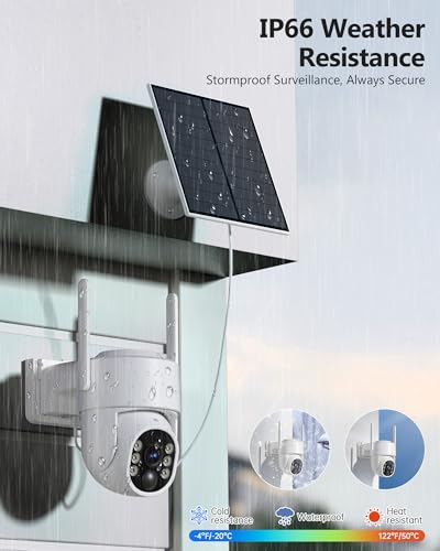 Image of Gianteye 5G Solar Security Cameras Wireless Outdoor, 2K Cameras for Home Security Outdoor, Security Cameras Wireless Outdoor with Color Night Vision, 2-Way Talk, PTZ Human Detection, 2 Packs