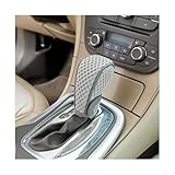 Yourkar Car Gear Shift Knob Cover, Breathable Automotive Shift Knob Gear Handle Stick Protector Cover, Anti-Slip Anti-Scratch Auto Stick Shift Cover, Universal Car Accessories (Gray, Stick-on)