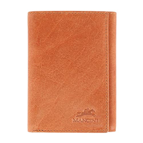 Mancini Bellagio Top Grain Leather RFID Secure Trifold, Cognac 2020162-CG One Size
