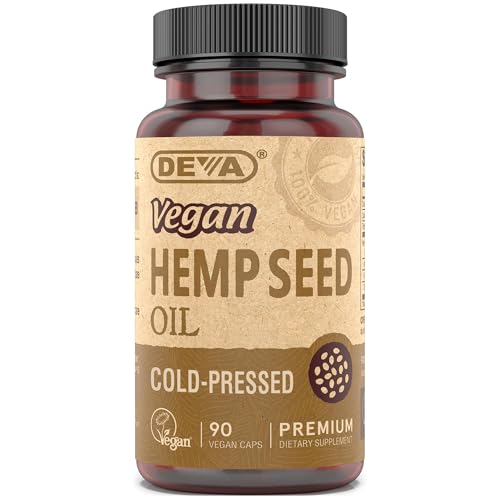 DEVA Vegan Virgin Hemp Seed Oil Capsules – Cold-Pressed, Unrefined, 90 Count