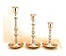 3SCompany Exquisite Set of 3 Traditional Brass Candle Holders - Polished Gold Finish, Sturdy and Elegant Design, Perfect for 7/8