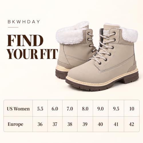 BKWHDAY Winter Boots for Women Snow Boot Waterproof Non Slip - image 8