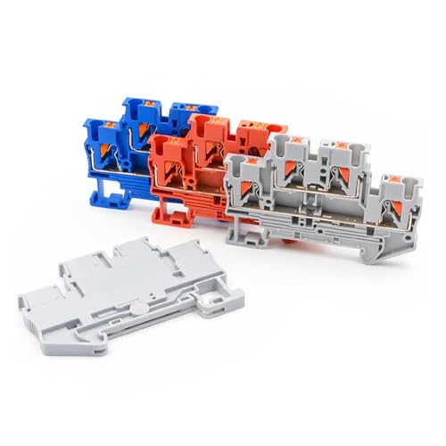 Bloques de terminales de riel DIN PTTB 2.5, conectores de resorte de doble capa naranja 2