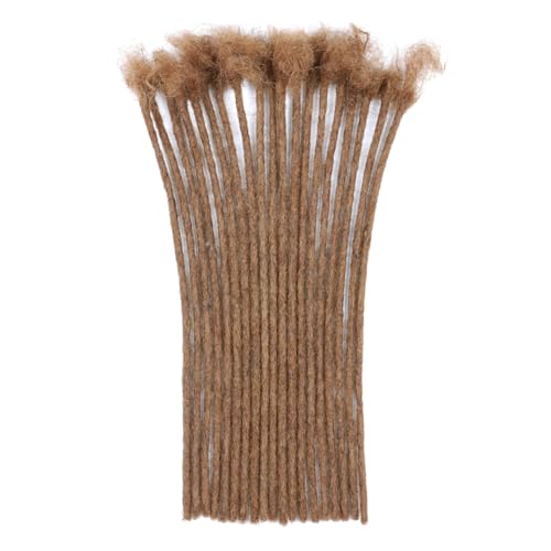 Huarisi Pre-colored Human Hair Dreadlocks Extensions for Black Women 12 inch Afro Kinky 20 Strands 0.4cm Auburn Fashion Handmade Permanent Loc Extensions Real Hair for Men (#30, 12 Inch, 20 Locs) - Image 4