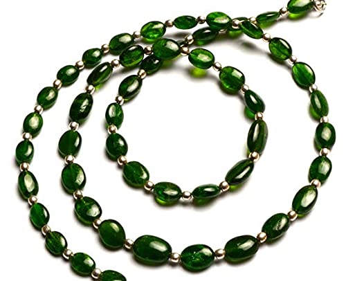 Chrome Diopside naturel en fil de pépites lisses pour la création de bijoux artisanaux uniques