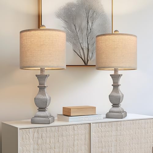 PoKat 20.5'' Table Lamps Set of 2, Vintage Bedside Lamps