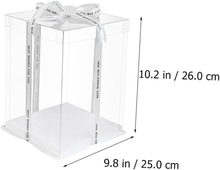 5pcs 8-inch Double Layer Cake Boxes, Square Food Packaging Containers with Lid, Cake Storage Boxes for Birthday Party Packaging