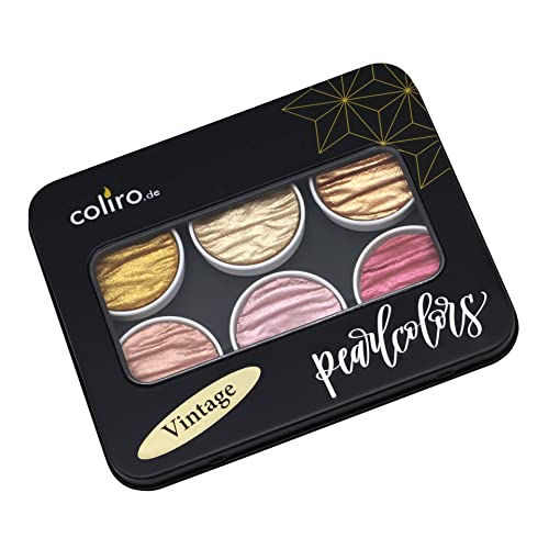 Coliro Conjunto de tintas Pearlcolor Vintage C780 - Nova versão 2023 em caixa de metal - Tintas de a