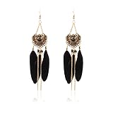 Classic Women Feather Earrings-Long Tassel Bohemian Ball Party Makeup Jewelry Wedding Accessories Ea