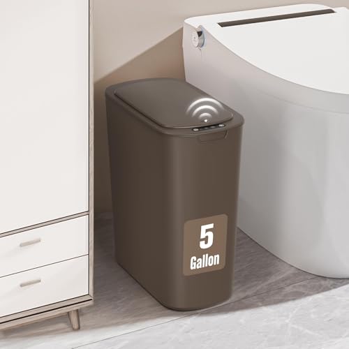 Poubelle de salle de bain automatique marron Cesun pour éliminer les mauvaises odeurs