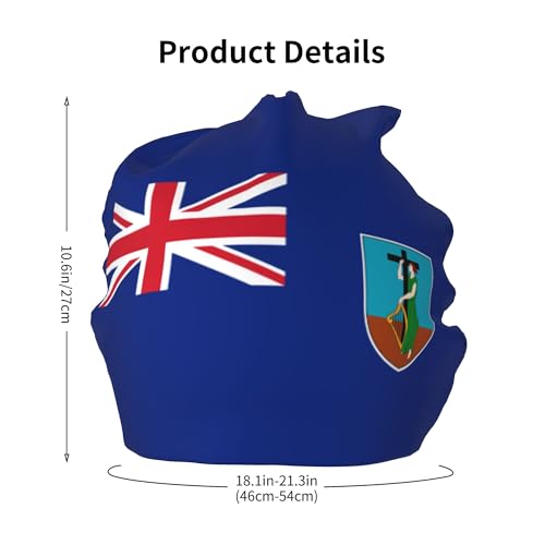 Flag of Montserrat Children Hip Hop Knitted Hat Kids Elastic Leisure Knit Cap Warm Sleep Beanies Black2