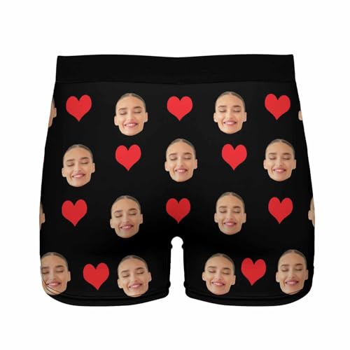 Personalized Boxer Briefs with Face Custom Men's Boxer Briefs with Photo Valentine's Day Underwear Pack3