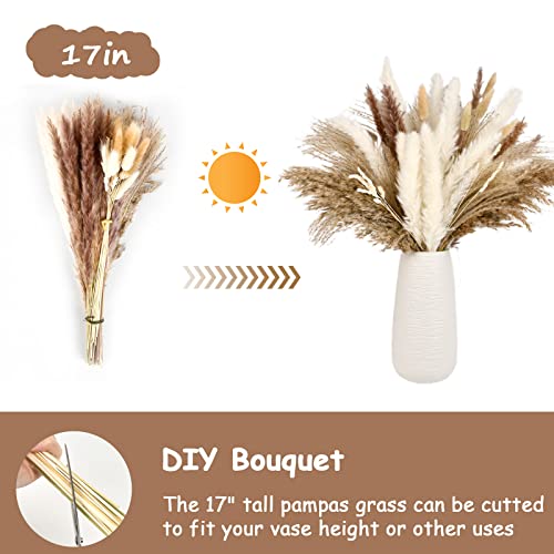 Happyhapi Natural Dried Pampas Grass Bouquet 92Pcs For Boho Home Decor Mixed Dried Flowers For Wedding Decor Pompas Floral Arrangements, Farmhouse Rustic Decor #TOP2