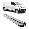 OMAC Seitenschweller Trittbretter Schweller kompatibel mit Citroen Jumpy 2016-2026 L2 L3 Silber Alu