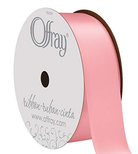 Image of Berwick 063378 7 /8 inch Wide Single Face Satin Ribbon, Light Pink, 6 Yds