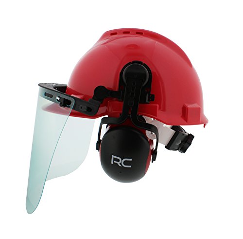Forestry Safety Helmet – Vented Hard Hat, Mesh and Plastic Visors, Protective Earmuffs – Construction, Welding, Chainsaw - Thumbnail 4
