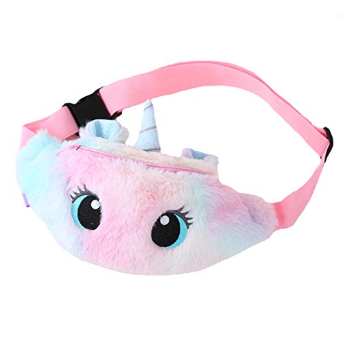 dressfan Riñonera Linda Riñonera para Niñas Lujoso Bolsillo de Unicornio en el Pecho Riñonera de Moda para Viajes Deportivos al Aire Libre Multicolor