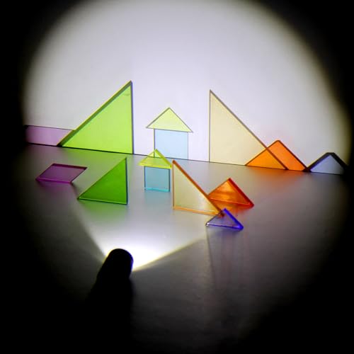 Light Experiment Loose Parts Learning Kit Light Table Transparent Materials STEAM Activitis for Kids 3+ Montessori & Reggio Inspired Kindergarten Preschool Classoom Accessary (Mini Size)