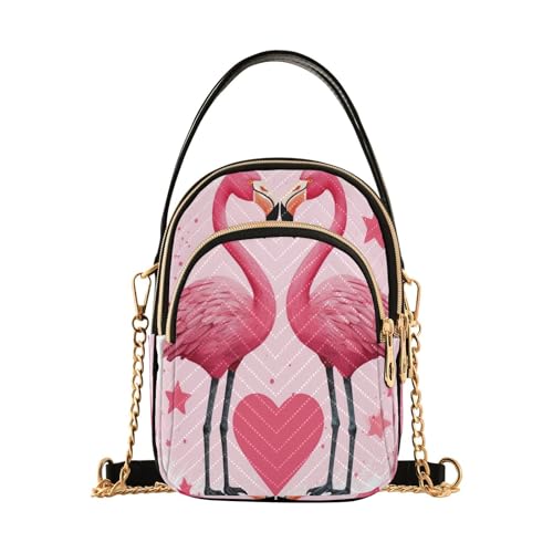 Beautiful Flamingos Shoulder Bags for Women Retro Classic Handbag Purse Small Purses with Chain2