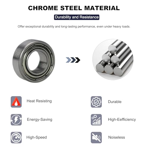 Image of 20 PCS R188ZZ Deep Groove Ball Bearings - 1 /4 Inch x 1 /2 Inch x 3 /16 Inch - Both Sides Metal Shielded Chrome Steel Bearings for Small Mechanical Equipment (R188-ZZ)