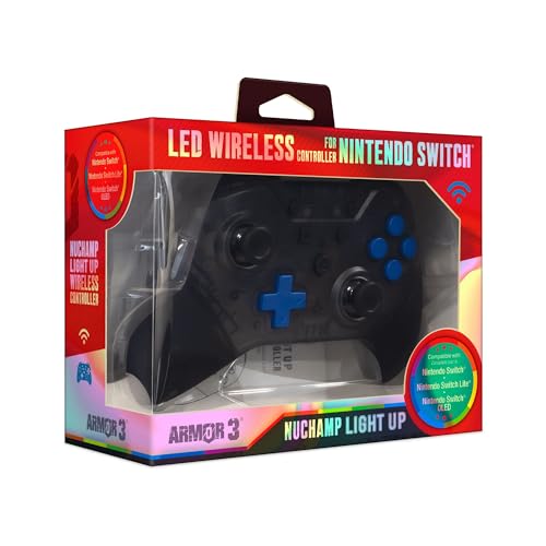 Mando inalámbrico con luces LED Armor3 NuChamp gris para Switch 2