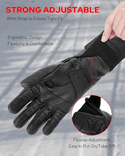 Benlari Mens Winter Warm Motorcycle Gloves Rainproof Riding Gloves With Touchscreen thumb #2